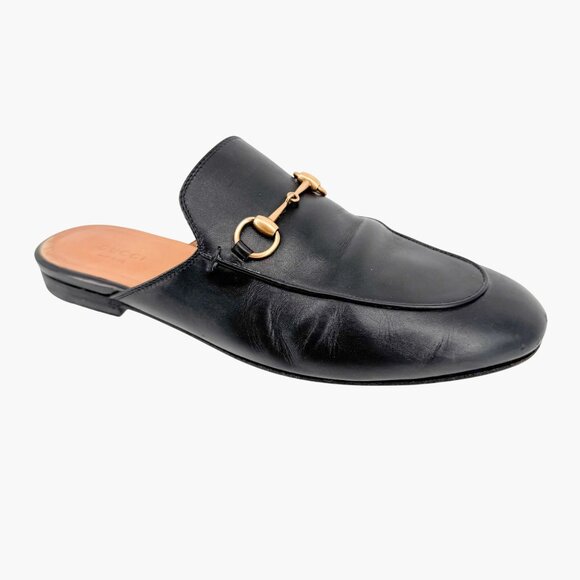 Gucci Princetown Horsebit Loafer Mule Size 38.5 US 8.5 Black Leather Flat Shoe - Picture 9 of 16